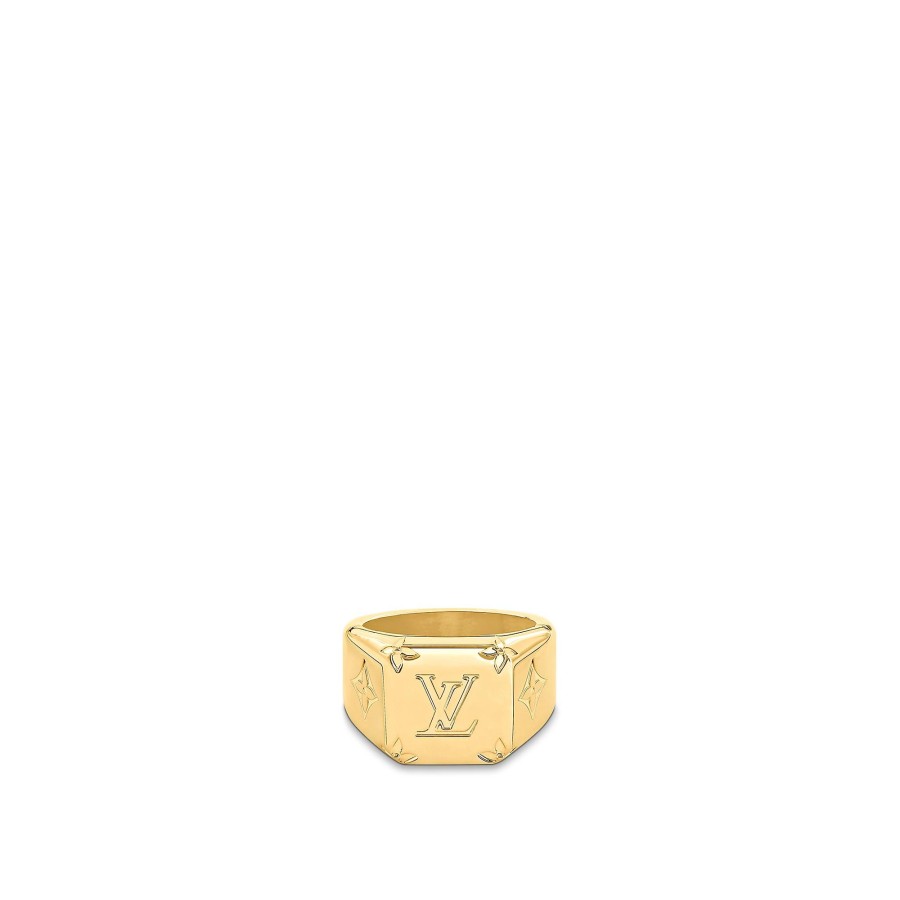 Men Louis Vuitton Rings And Earrings | Monogram Signet Ring