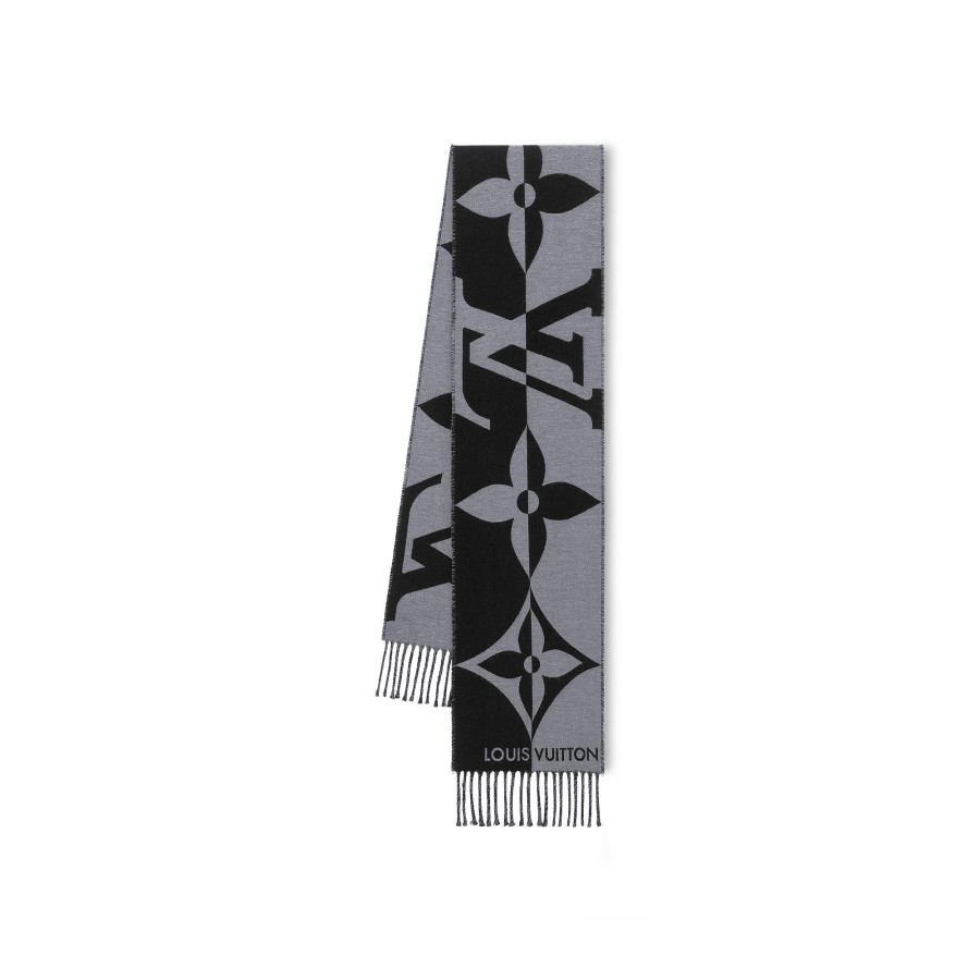 Men Louis Vuitton Scarves | Graphic Dual Small Scarf Black