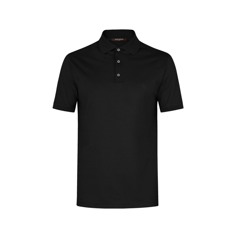 Men Louis Vuitton T-Shirts And Polos | Classic Short Sleeve Pique Polo Black