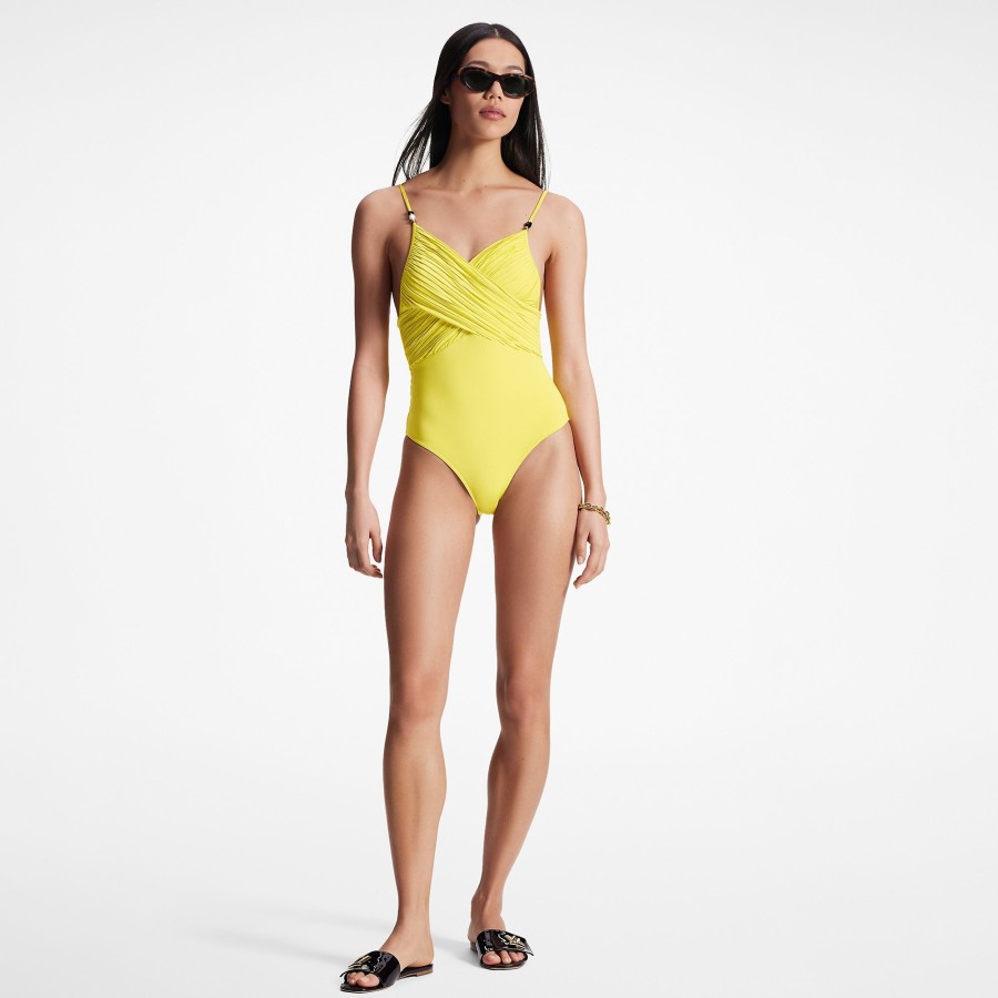 Women Louis Vuitton Swimwear | Pleated Front One-Piece Swimsuit