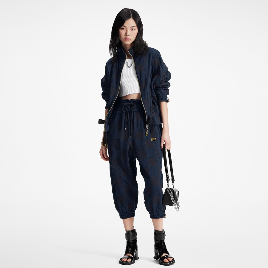 Women Louis Vuitton Knitwear | Quilted Damier Cropped Jogging Pants