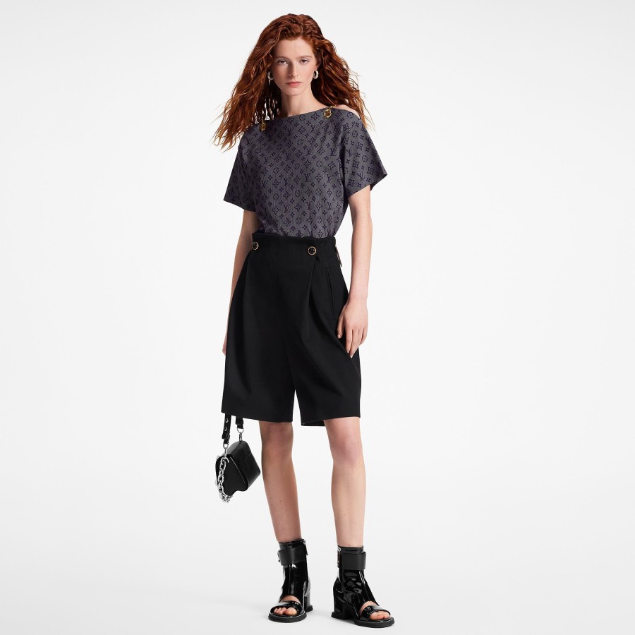 Women Louis Vuitton Tops | Inverted Mahina Monogram Chain Shoulder T-Shirt