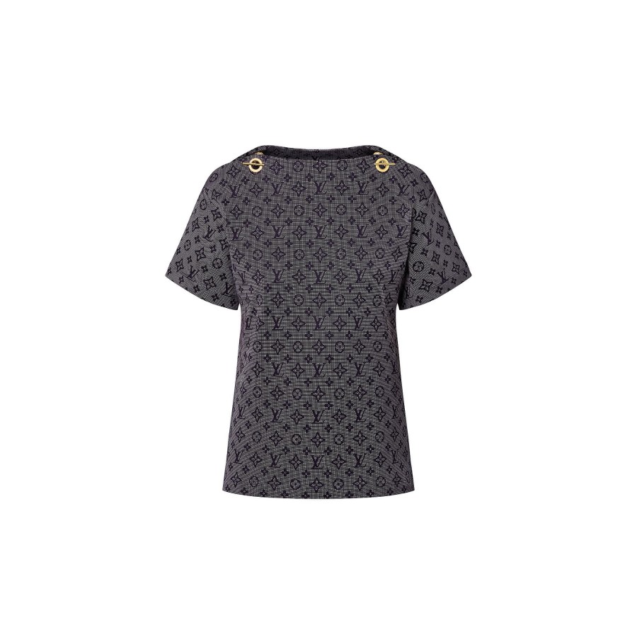 Women Louis Vuitton Tops | Inverted Mahina Monogram Chain Shoulder T-Shirt