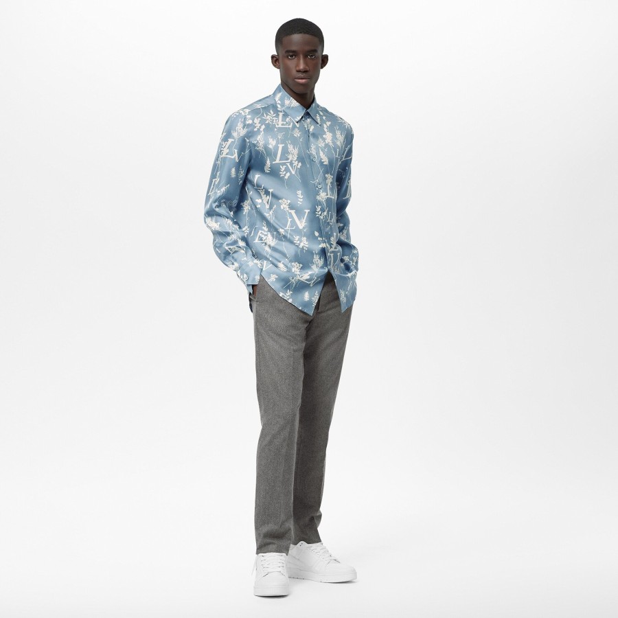 Men Louis Vuitton Shirts | Lv Printed Leaf Regular Shirt