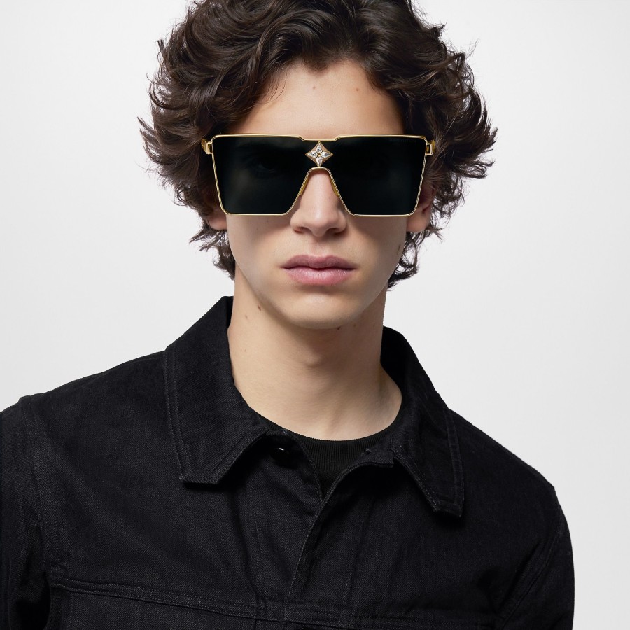 Men Louis Vuitton Sunglasses | Cyclone Metal Sunglasses Gold