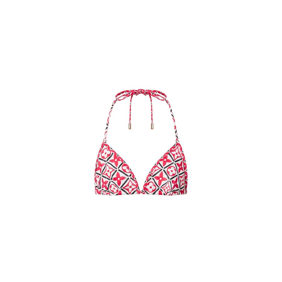 Women Louis Vuitton Swimwear | Monogram Flower Tile Bikini Top Bright Red