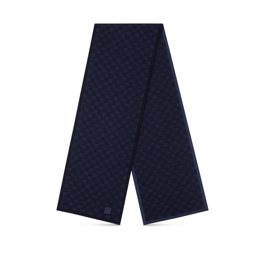 Men Louis Vuitton Scarves | Neo Petit Damier Scarf Navy