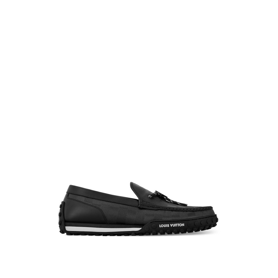 Men Louis Vuitton Loafers And Moccasins | Lv Racer Mocassin Black