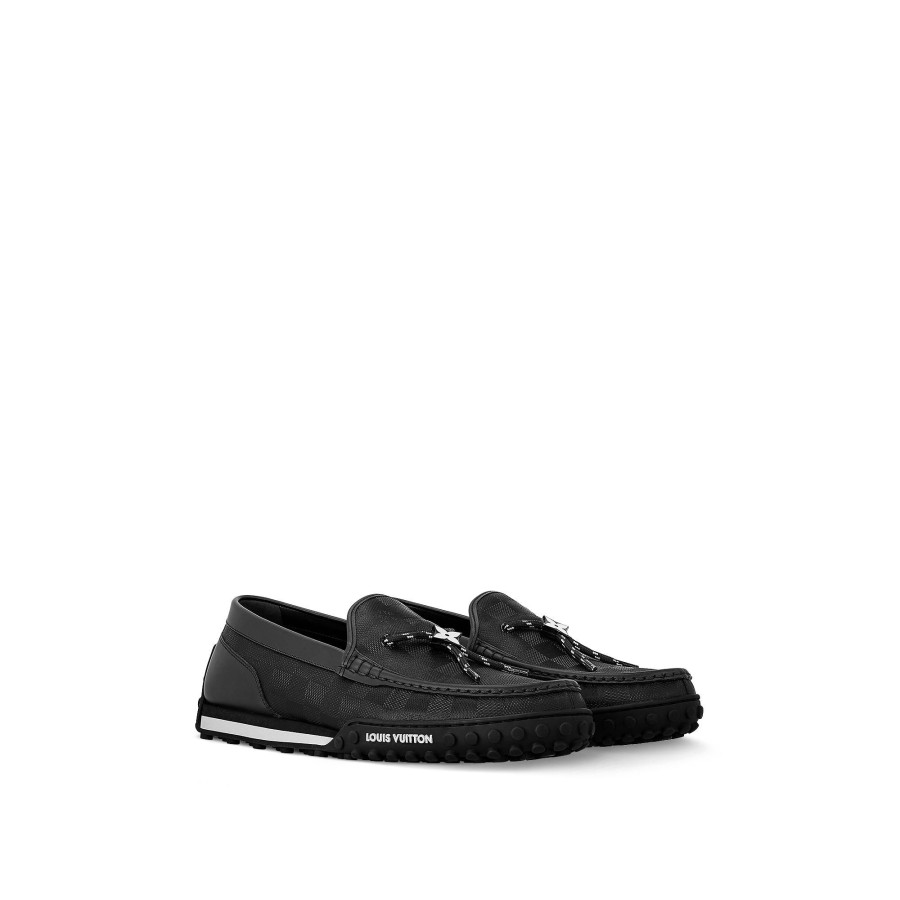 Men Louis Vuitton Loafers And Moccasins | Lv Racer Mocassin Black