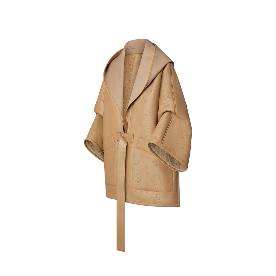 Women Louis Vuitton Coats And Jackets | Mahina Monogram Shearling Kimono Jacket