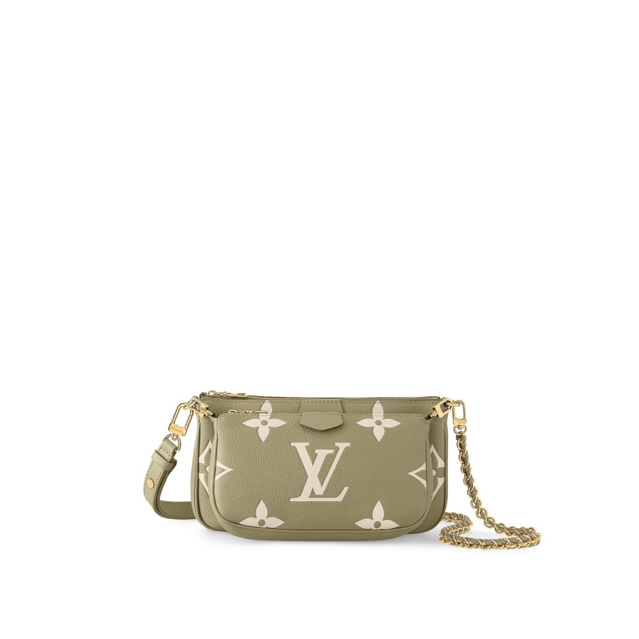 Women Louis Vuitton Leather Bags | Multi Pochette Accessoires Khaki Cream