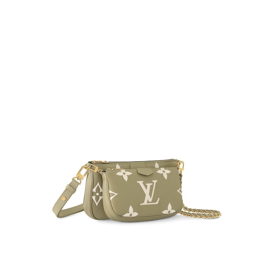 Women Louis Vuitton Leather Bags | Multi Pochette Accessoires Khaki Cream