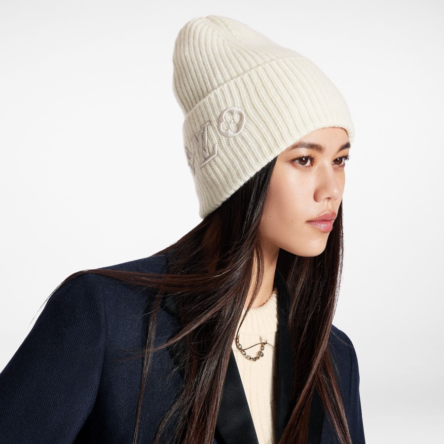 Women Louis Vuitton Hats And Gloves | Lv Headline Beanie White