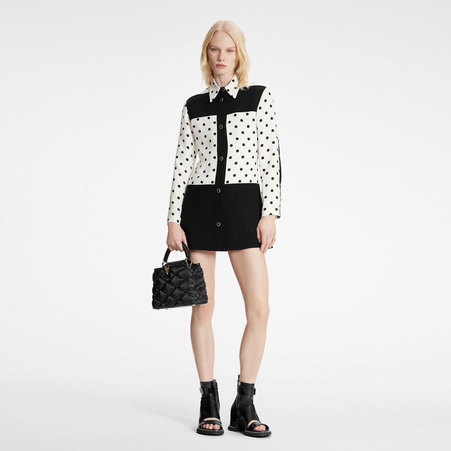 Women Louis Vuitton Dresses | Graphic Polka Dot Mini Shirt Dress