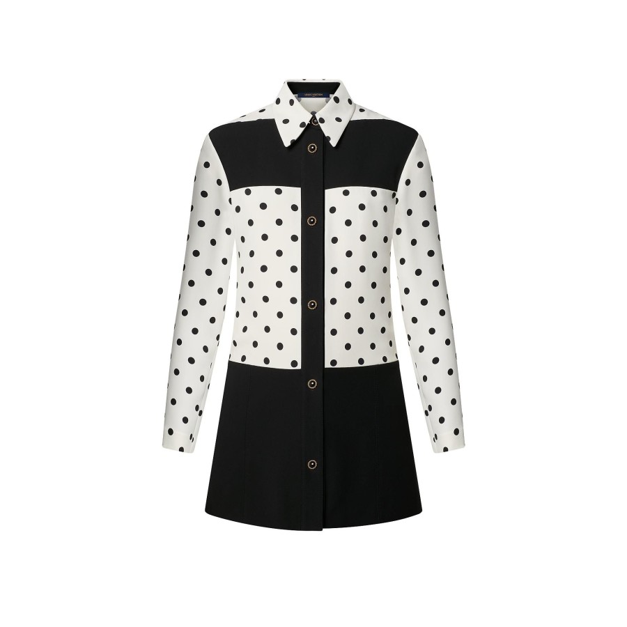 Women Louis Vuitton Dresses | Graphic Polka Dot Mini Shirt Dress