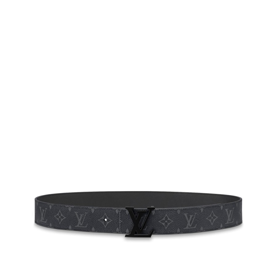 Men Louis Vuitton Belts | Lv Initiales 40Mm Matte Black Belt