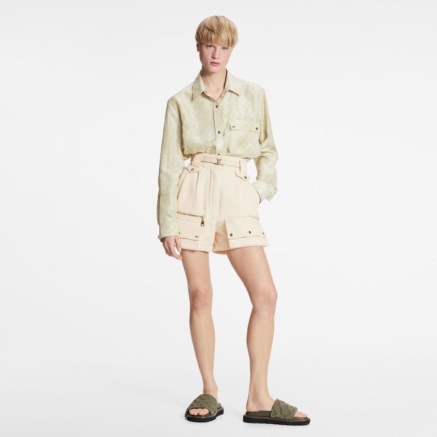 Women Louis Vuitton Skirts And Shorts | Ribbed Denim Safari Shorts