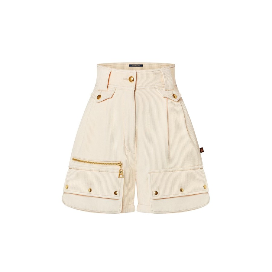 Women Louis Vuitton Skirts And Shorts | Ribbed Denim Safari Shorts