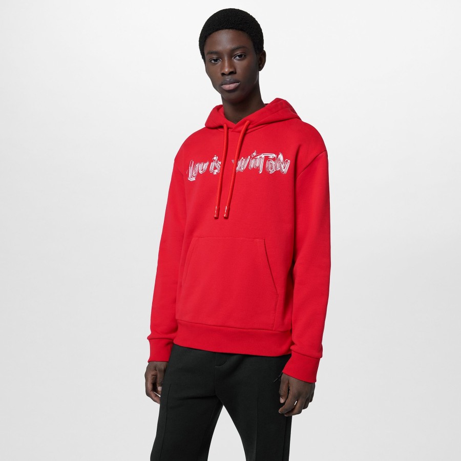 Men Louis Vuitton Knitwear And Sweatshirts | Printed Cotton Hoodie