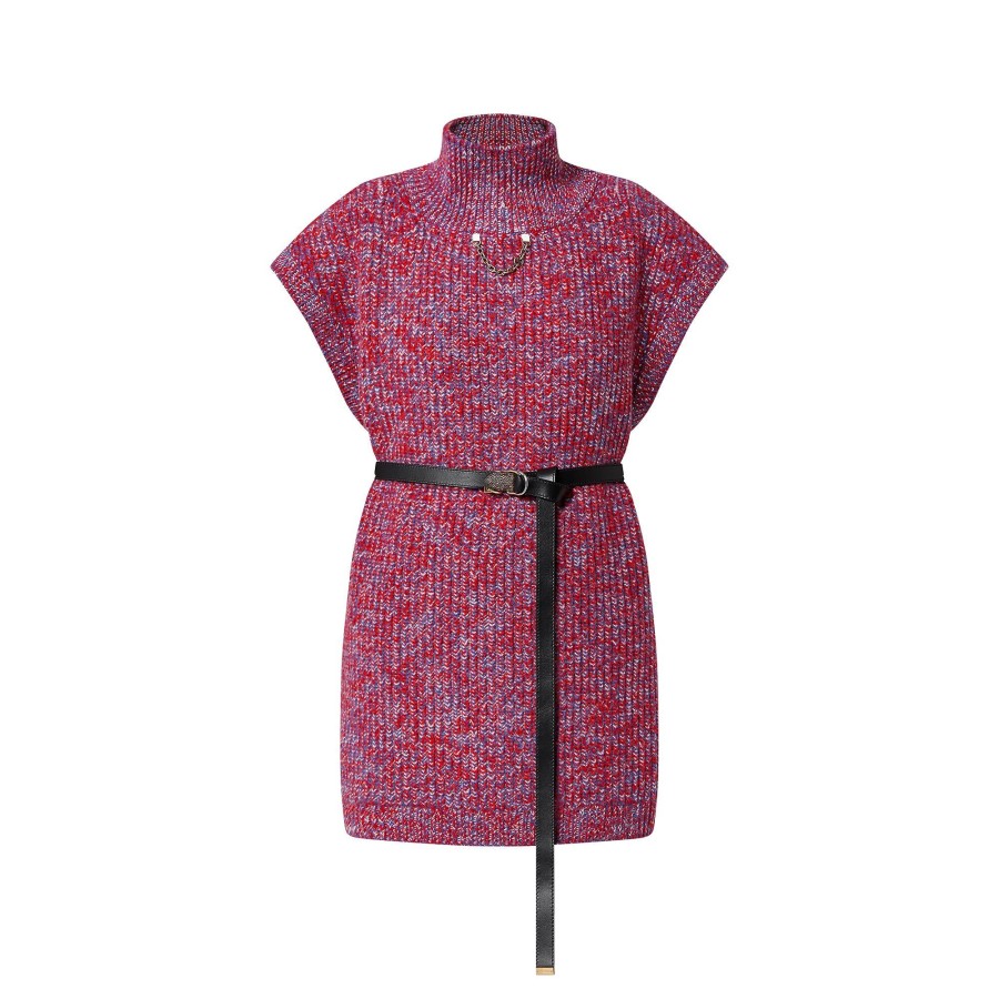 Women Louis Vuitton Knitwear | Felted Wool High Neck Knit Mini Dress