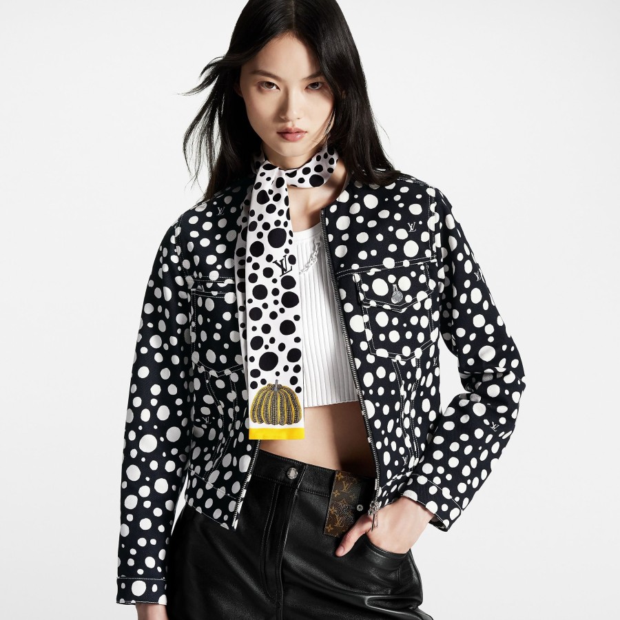 Women Louis Vuitton Silk Squares And Bandeaus | Lv X Yk Infinity Dots Bandeau Black White