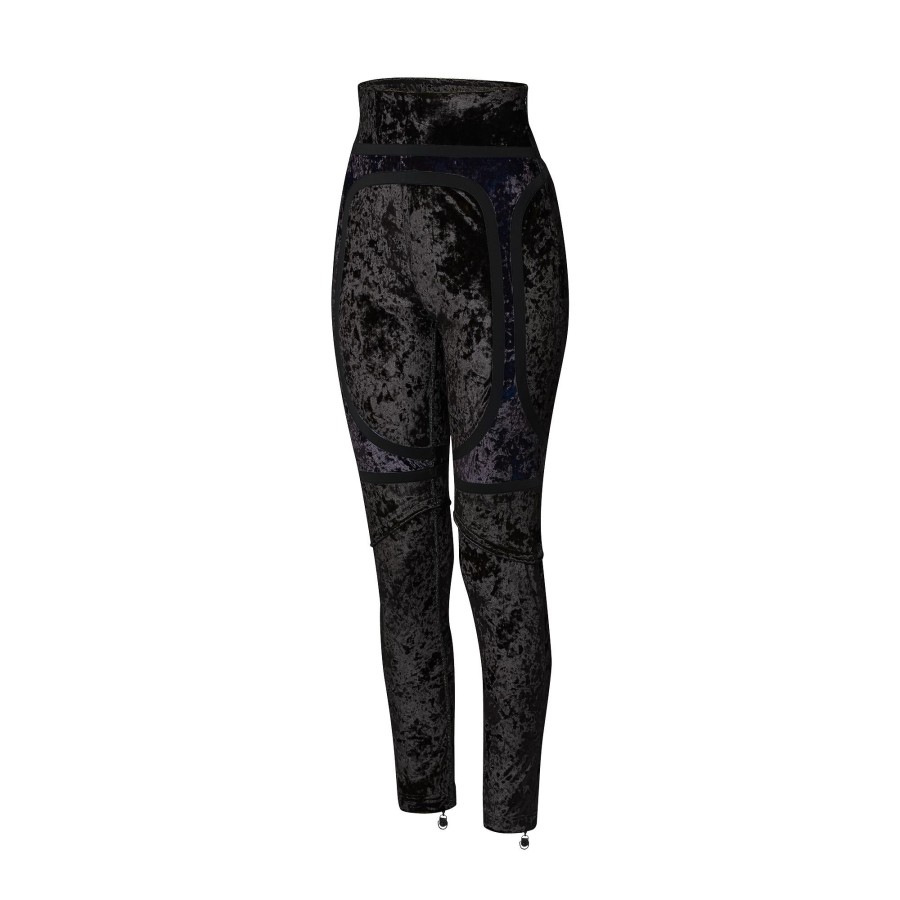 Women Louis Vuitton Pants | Crushed Velvet Biker Leggings