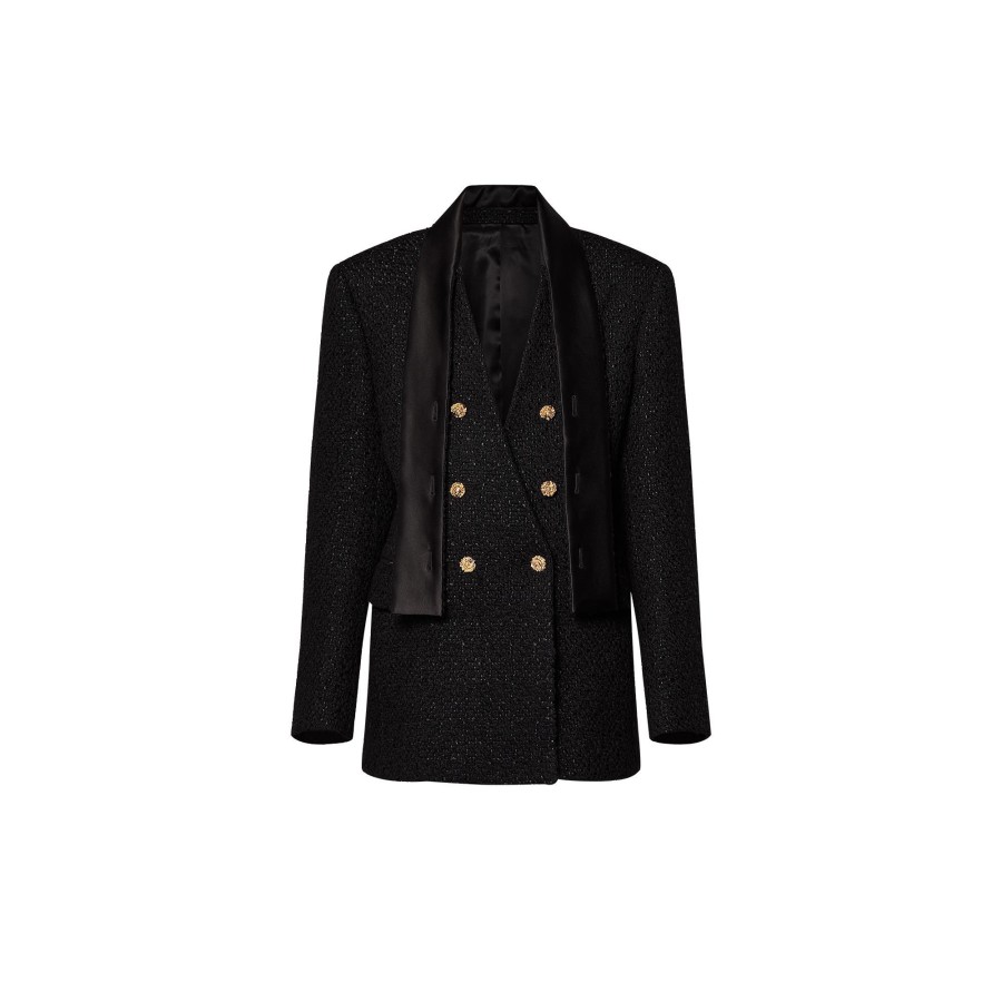 Women Louis Vuitton Coats And Jackets | Scarf Collar Tweed Blazer