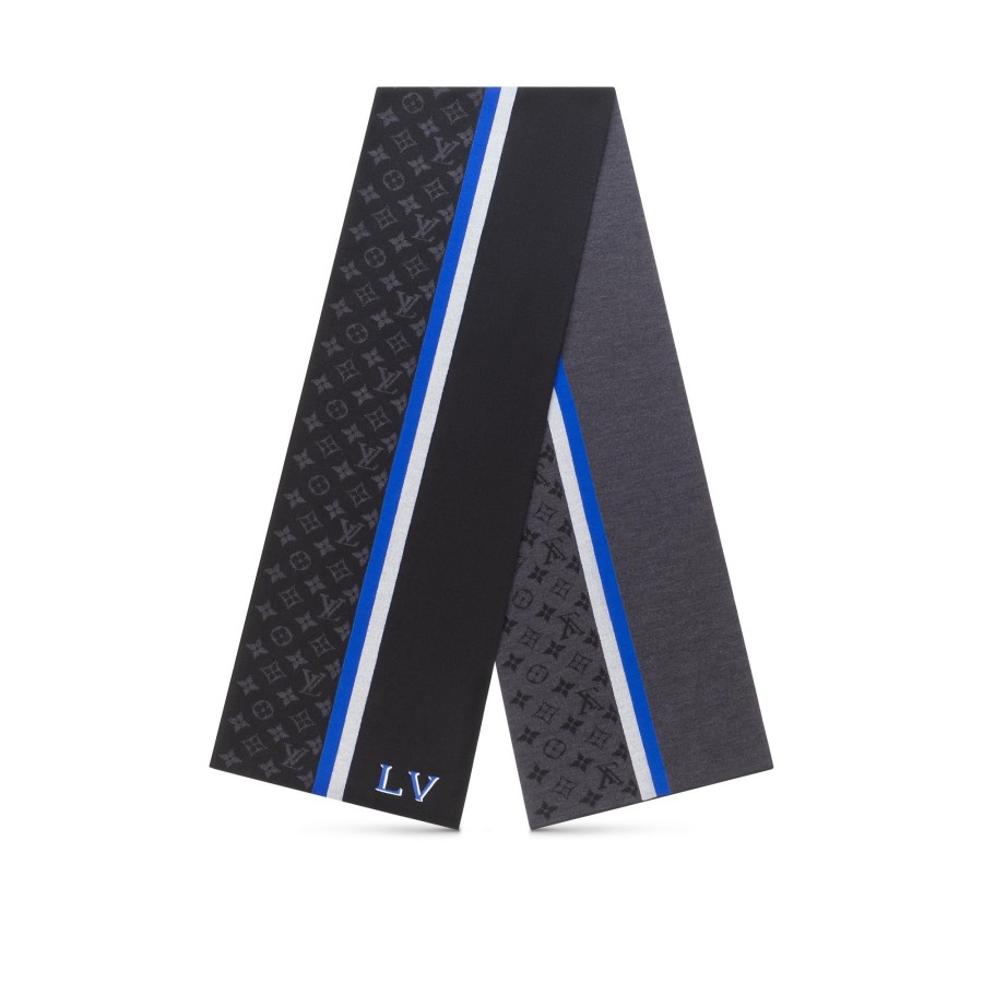 Men Louis Vuitton Scarves | Lv Varsity Scarf Black