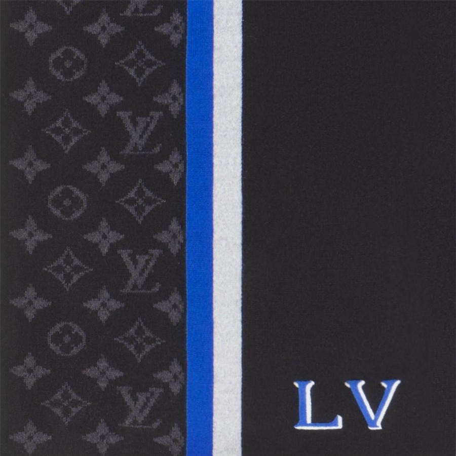 Men Louis Vuitton Scarves | Lv Varsity Scarf Black