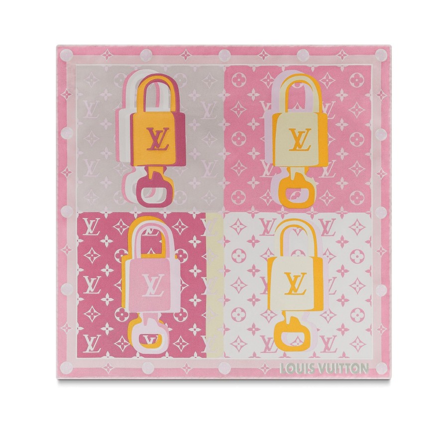 Women Louis Vuitton Silk Squares And Bandeaus | Lv Unlocked Square 45 Pink