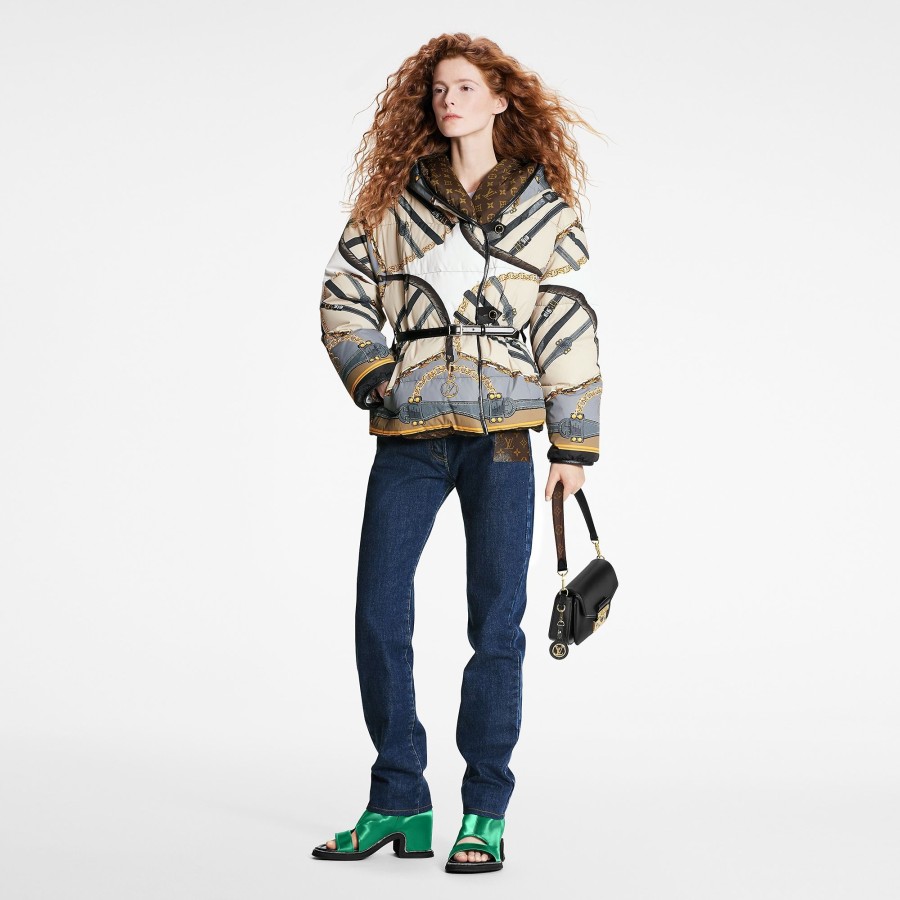 Women Louis Vuitton Coats And Jackets | Scarf Print Padded Jacket