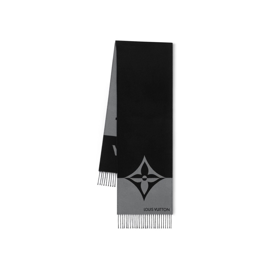 Men Louis Vuitton Scarves | Graphic Dual Scarf Black