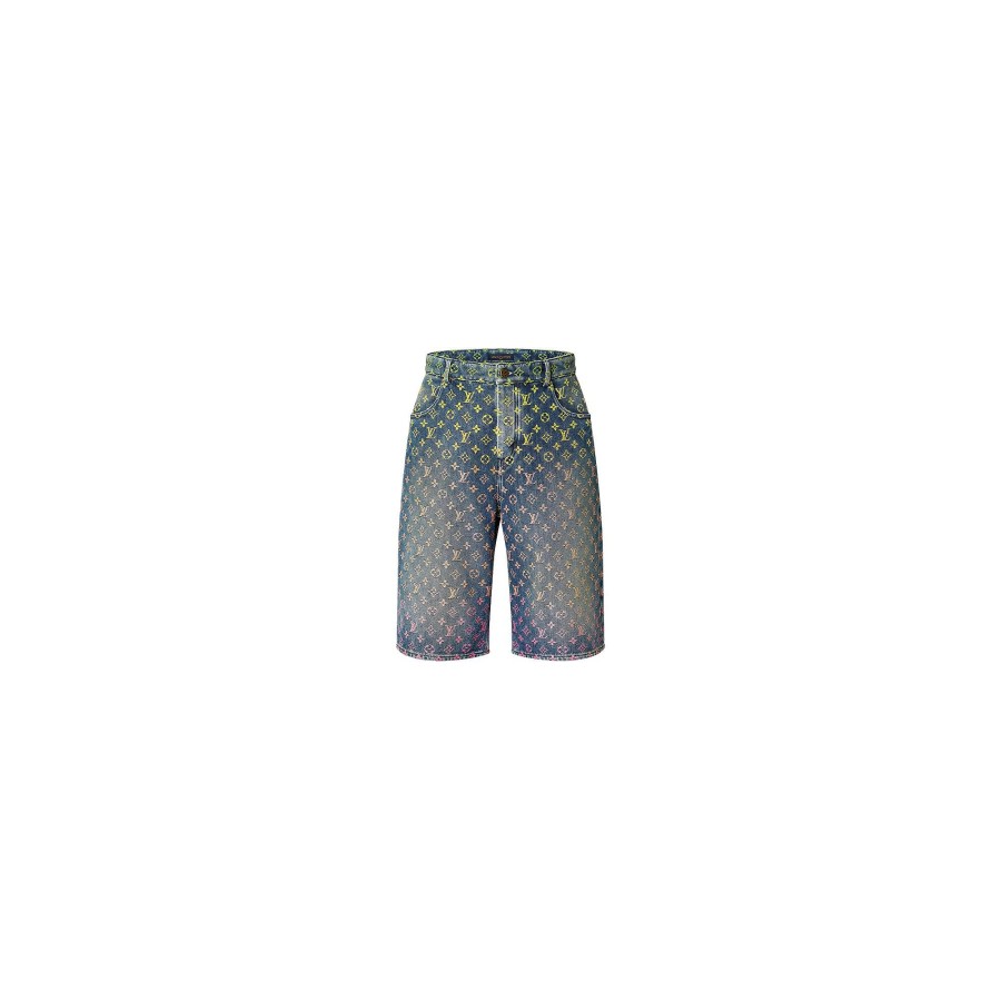 Men Louis Vuitton Pants | Rainbow Monogram Denim Shorts