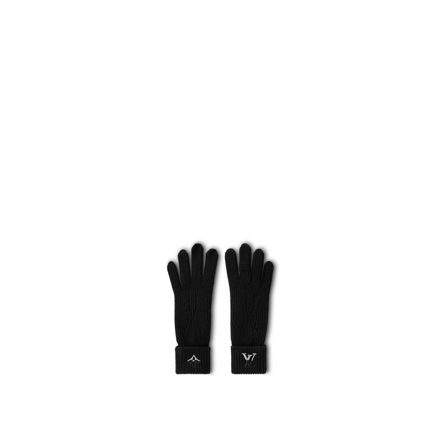 Men Louis Vuitton Hats And Gloves | Lv Dual Knit Gloves Black