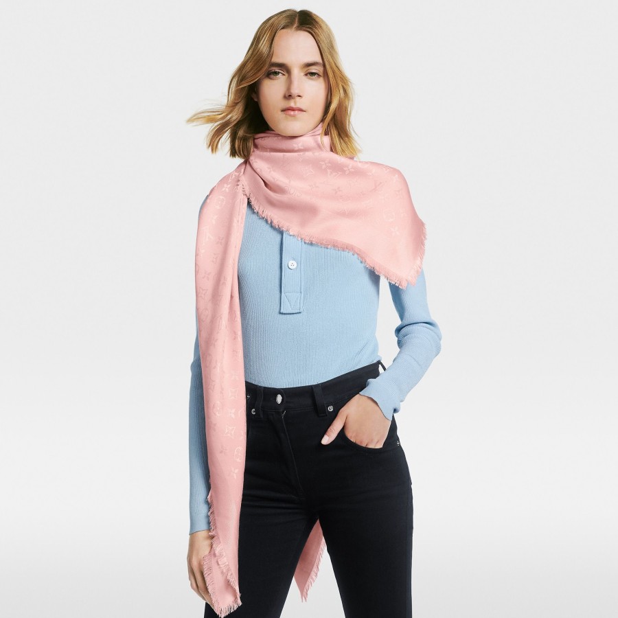 Women Louis Vuitton Shawls And Stoles | Monogram Classic Shawl Blush