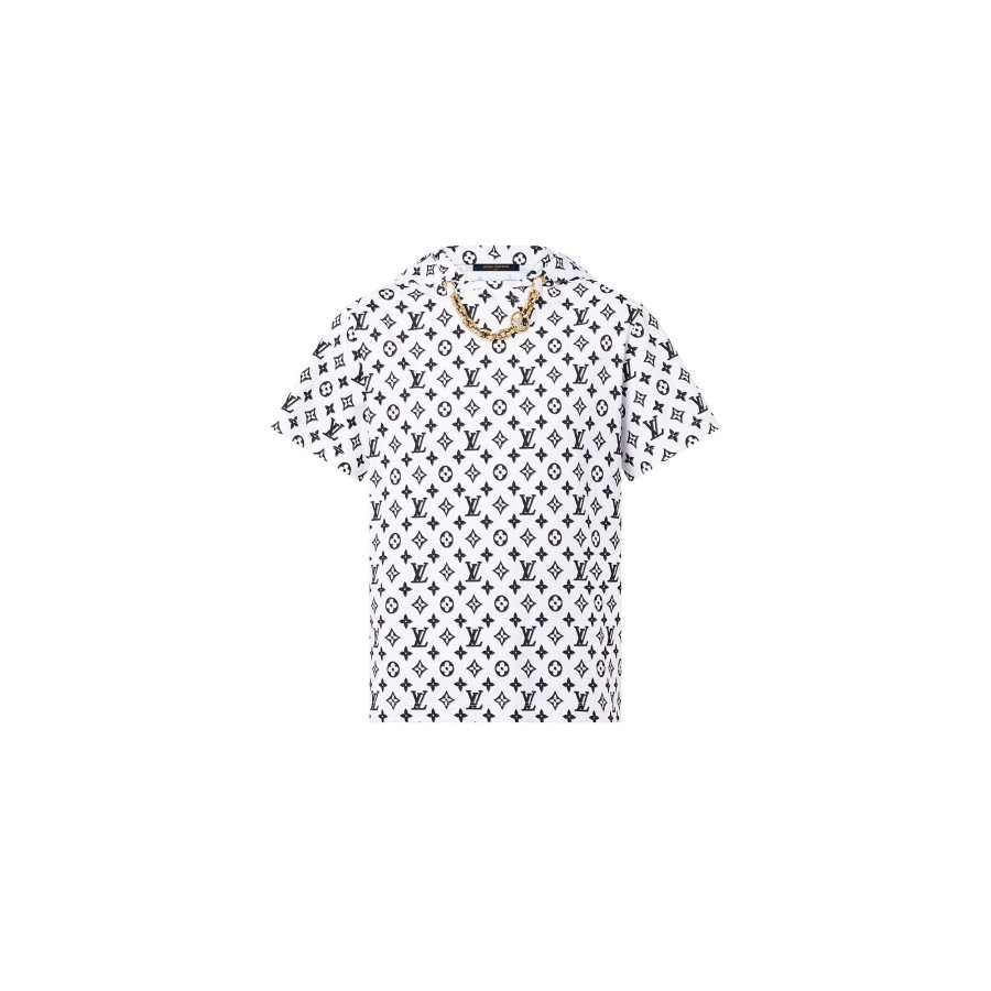 Women Louis Vuitton Tops | 3D Monogram Hooded T-Shirt White