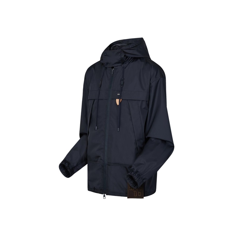 Men Louis Vuitton Coats And Outerwear | Louis Vuitton Staples Edition Nylon Rain Hoody Blouson