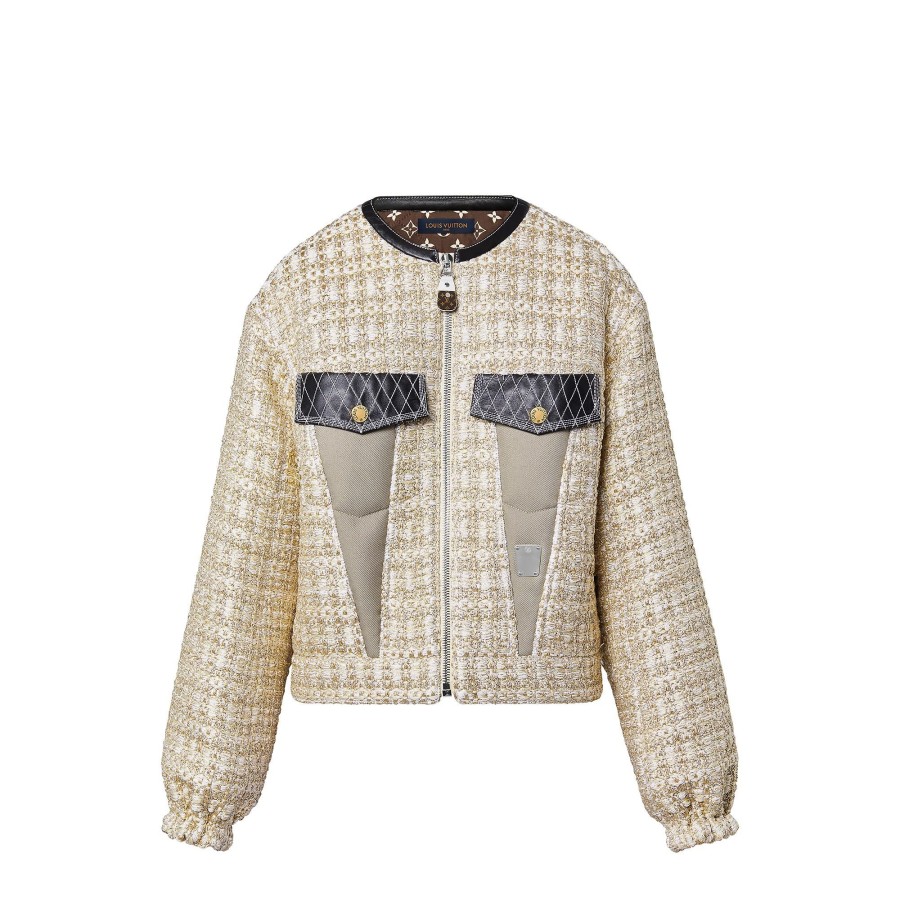 Women Louis Vuitton Coats And Jackets | Lurex Tweed Frill Sleeve Jacket