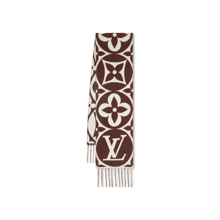 Women Louis Vuitton Scarves | Lv Medallion Scarf Brown