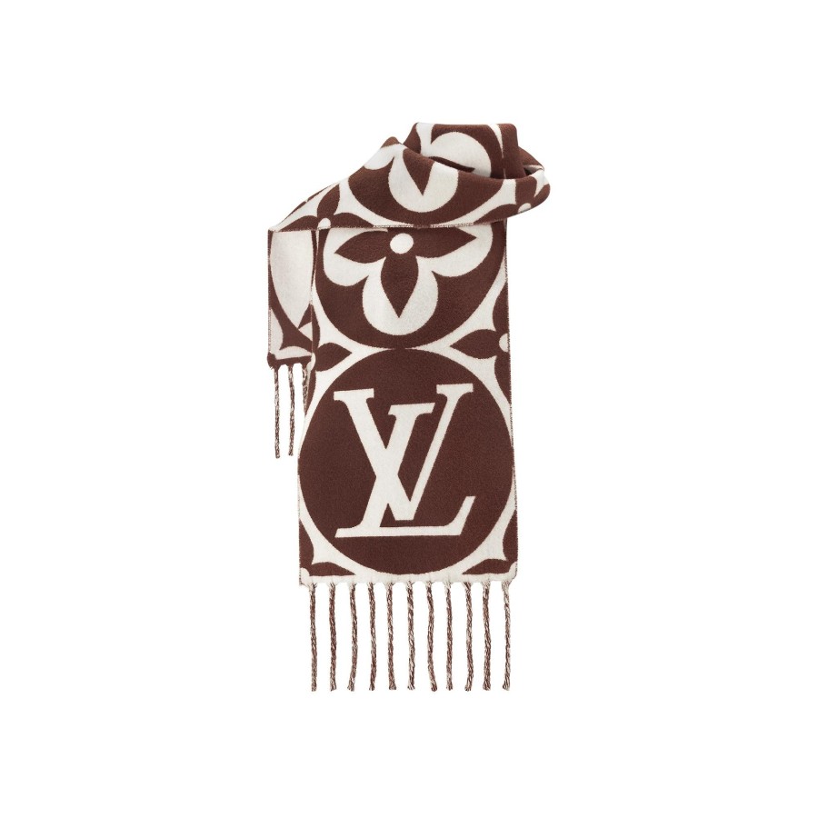 Women Louis Vuitton Scarves | Lv Medallion Scarf Brown