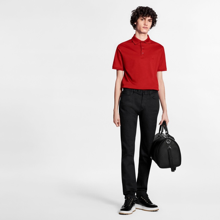 Men Louis Vuitton T-Shirts And Polos | Classic Short Sleeve Pique Polo Red