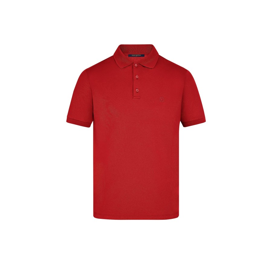 Men Louis Vuitton T-Shirts And Polos | Classic Short Sleeve Pique Polo Red