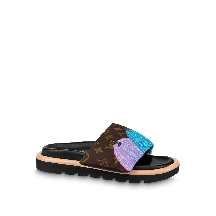 Women Louis Vuitton Mules And Slides | Lv X Yk Pool Pillow Flat Comfort Mule