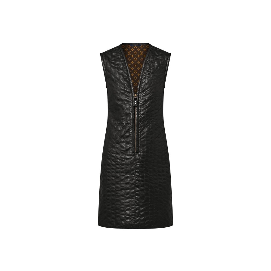 Women Louis Vuitton Dresses | Pinstripe Leather Fitted Dress