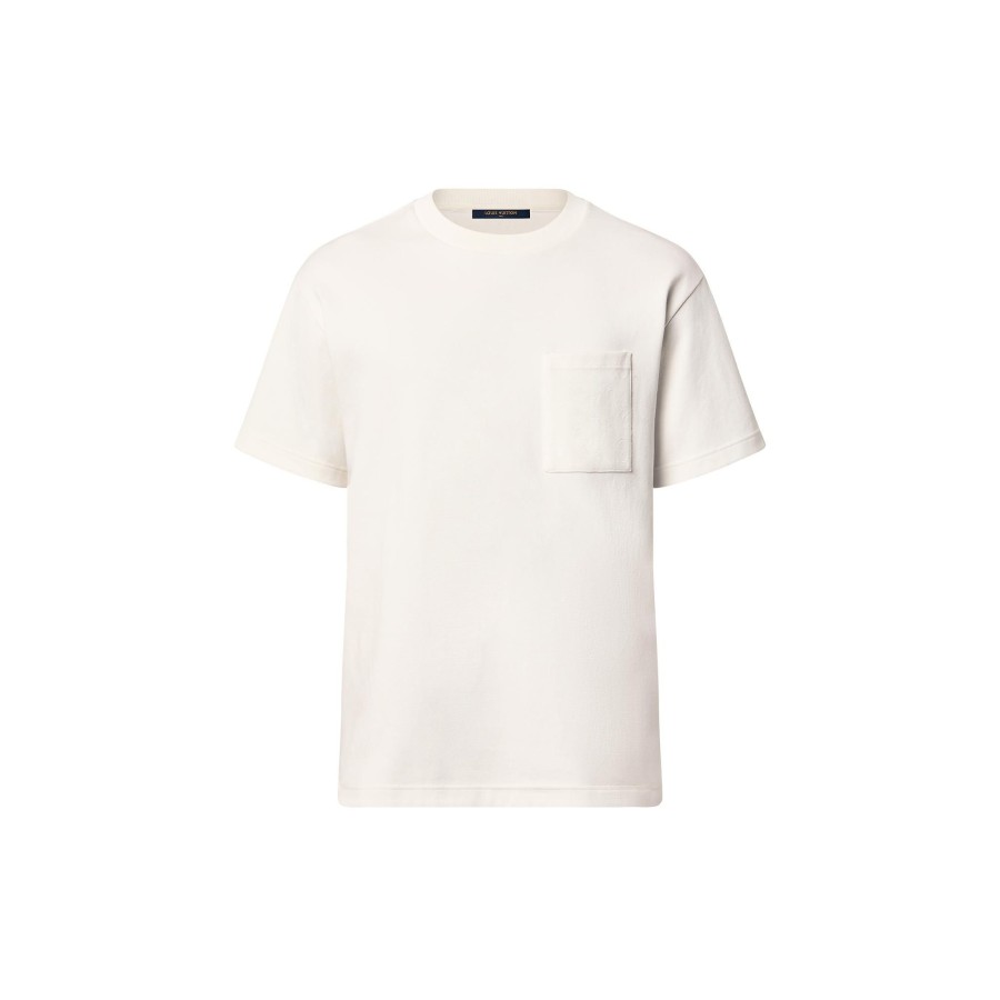 Men Louis Vuitton T-Shirts And Polos | Pique Cotton T-Shirt Milk White