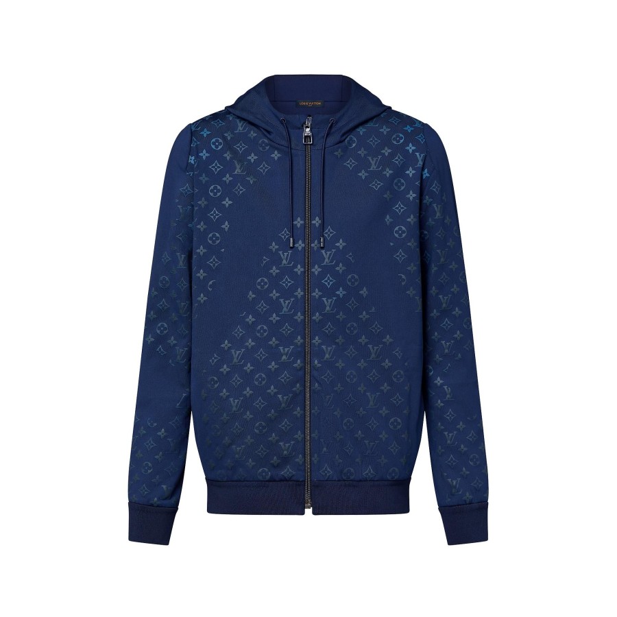 Men Louis Vuitton Knitwear And Sweatshirts | Monogram Technical Zip Through Hoodie