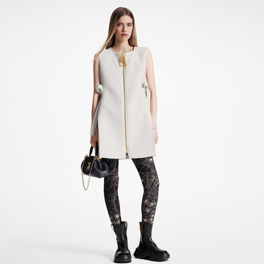 Women Louis Vuitton Dresses | Oversized Zipper Side-Tie Dress