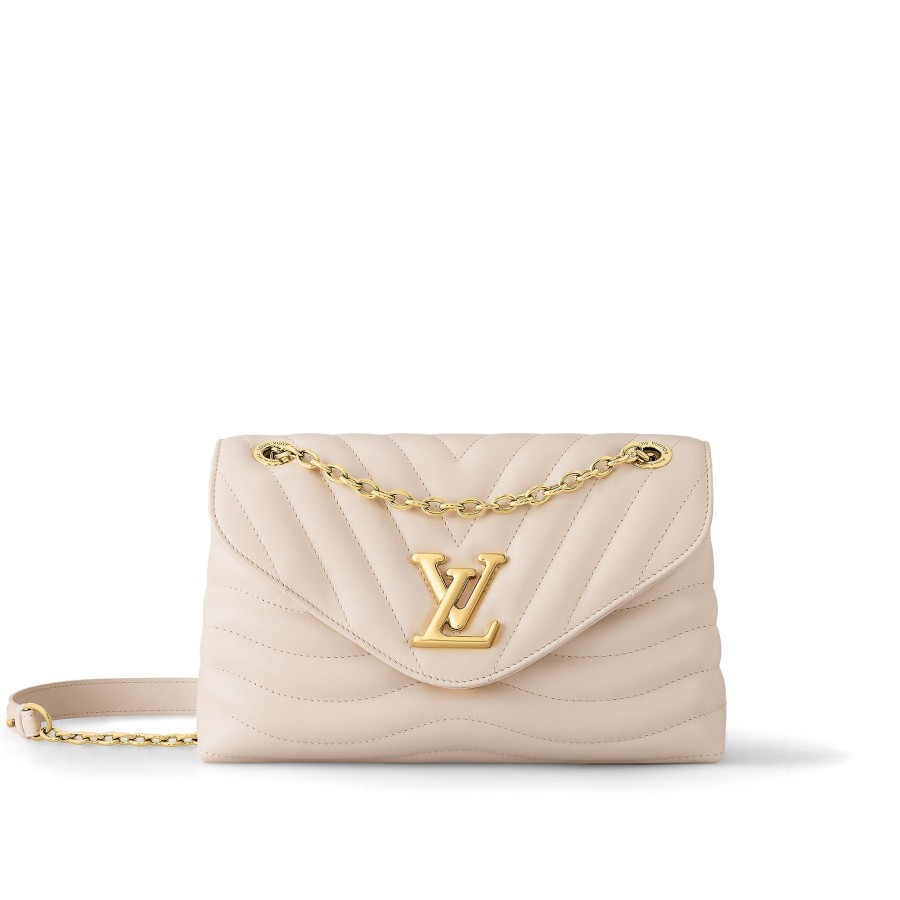 Women Louis Vuitton Leather Bags | New Wave Chain Bag Gm Ivoire