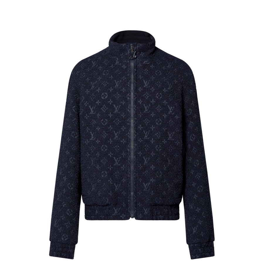 Men Louis Vuitton Coats And Outerwear | Monogram Wool Bouclette Zipped Blouson