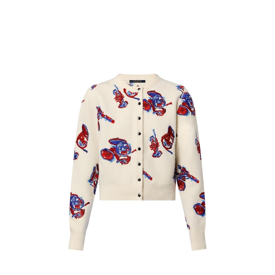 Women Louis Vuitton Knitwear | Embroidered Trumpet Cardigan